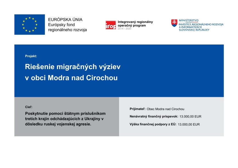 Publicita projektu Riešenie migračných výziev